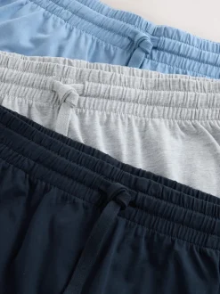 Navy Blue/Grey/Blue Jersey Pyjamas Shorts Set 3 Pack