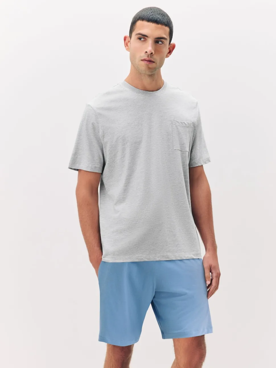 Navy Blue/Grey/Blue Jersey Pyjamas Shorts Set 3 Pack