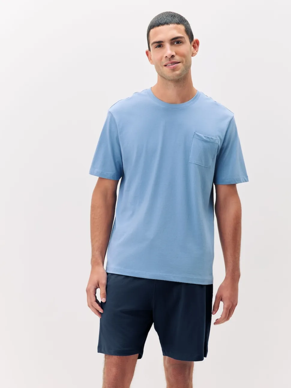 Navy Blue/Grey/Blue Jersey Pyjamas Shorts Set 3 Pack