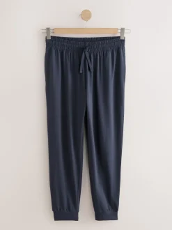 Navy Blue/Light Grey Cuffed Pyjama Bottoms Set 2 Pack