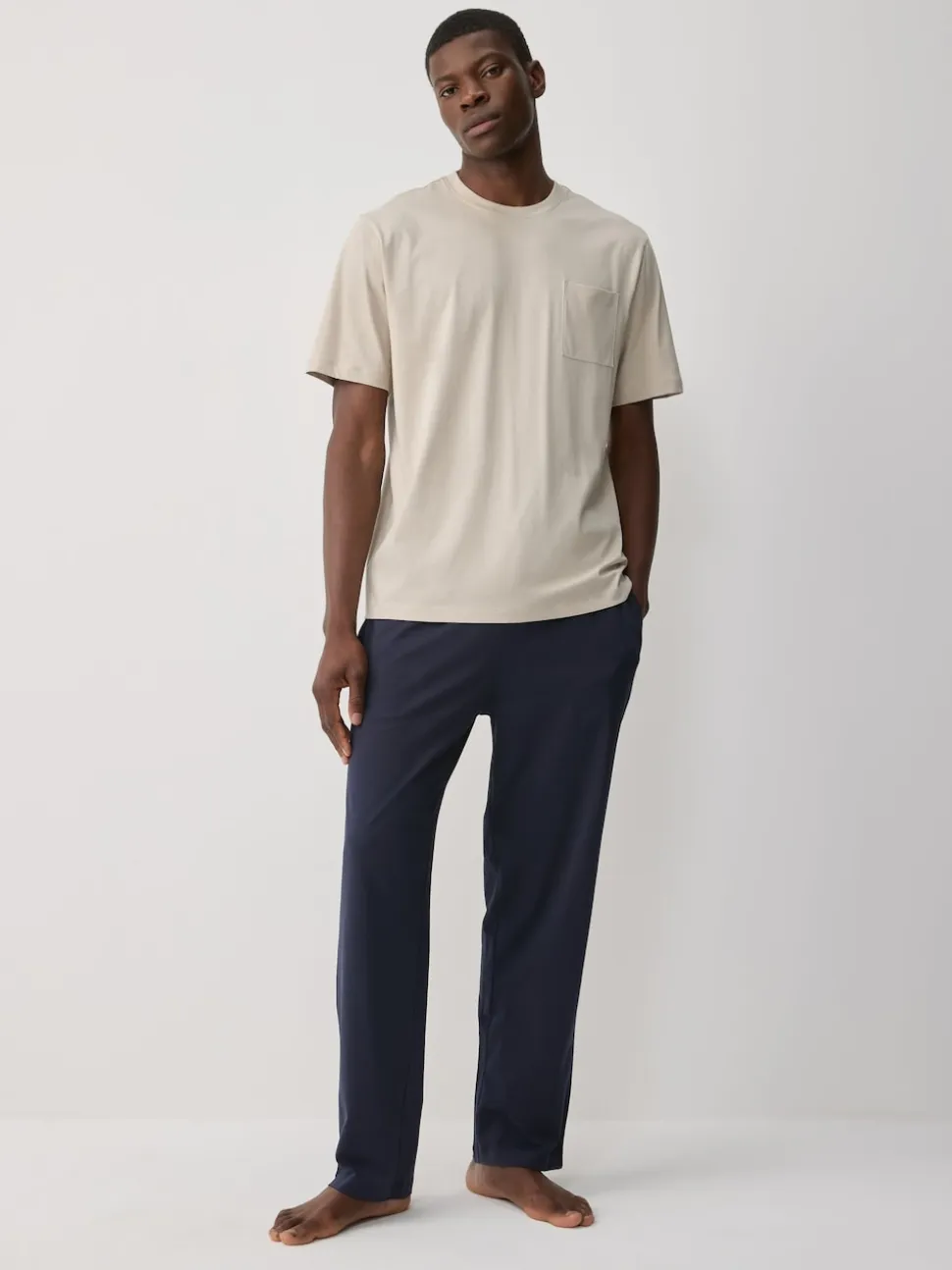 Navy Blue/Light Grey Open Hem Pyjama Bottoms Set 2 Pack