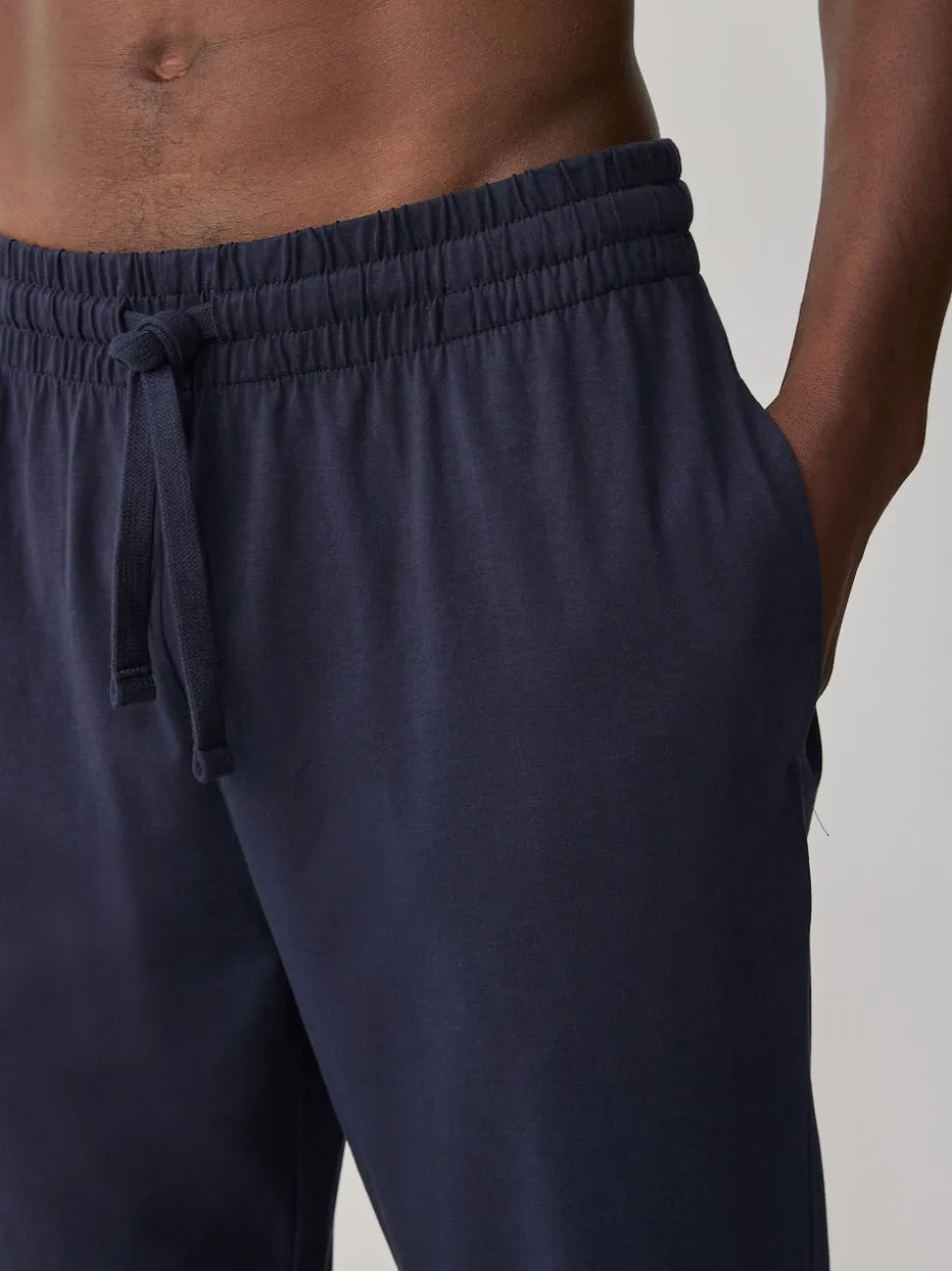 Navy Blue/Light Grey Open Hem Pyjama Bottoms Set 2 Pack