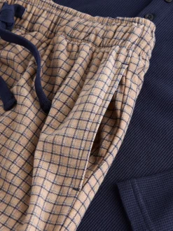 Navy Blue/Neutral Motionflex Cosy Long Sleeve Pyjamas Set