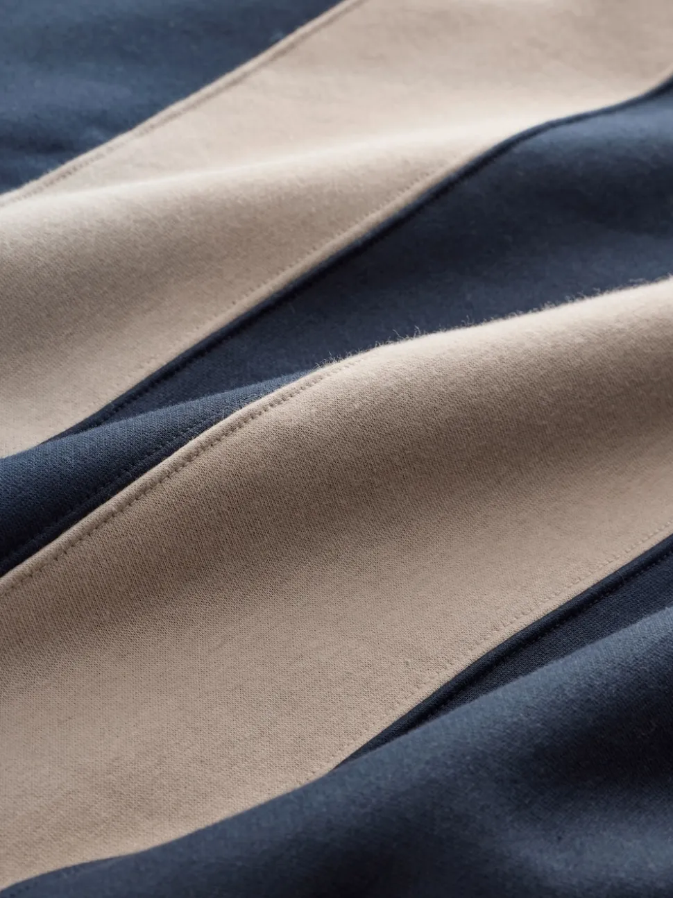 Navy Blue/Neutral Quarter Zip Colour Blocking Sweatshirt