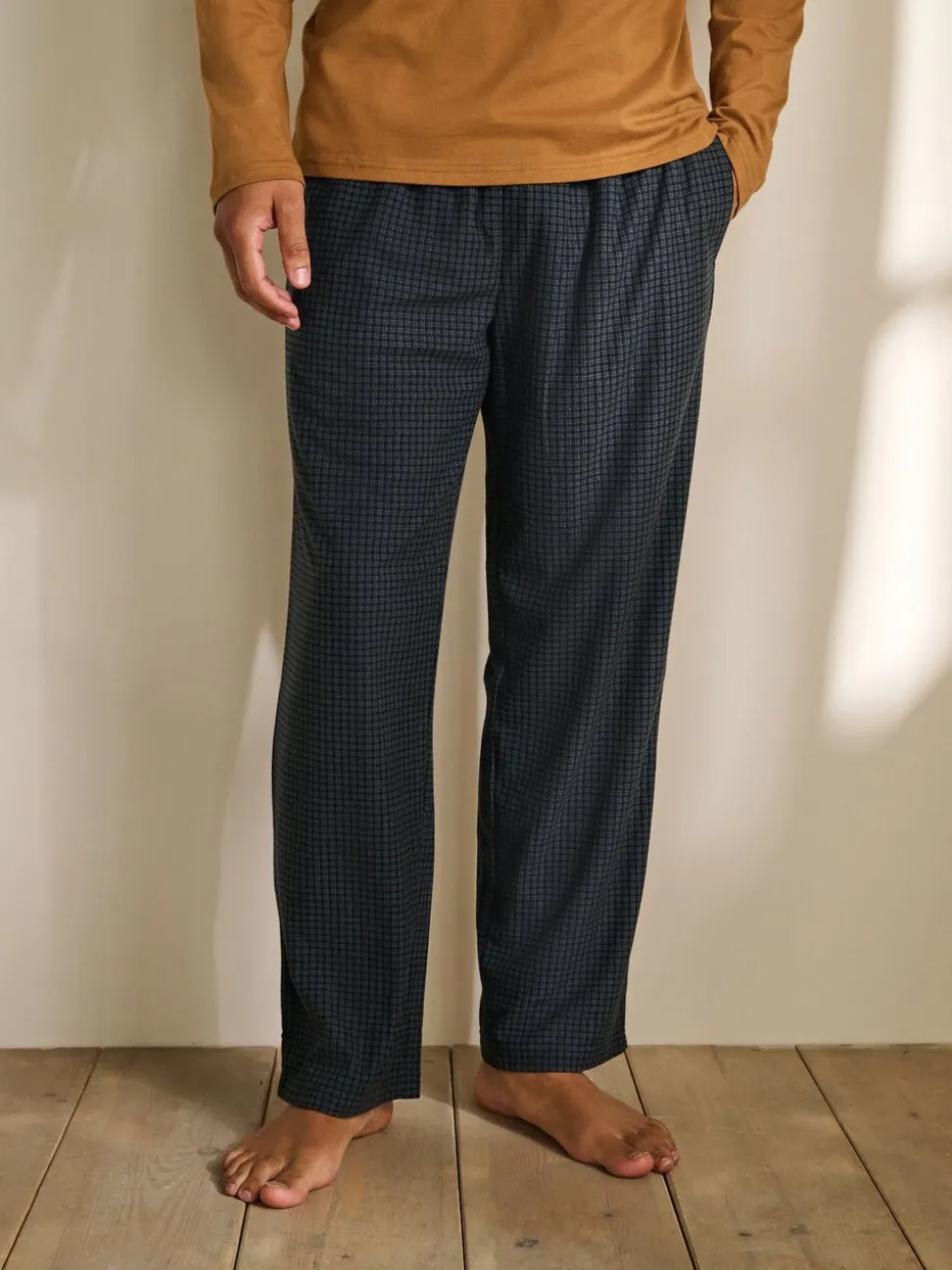 Navy Blue/Orange Motionflex Cosy Long Sleeve Pyjamas Set