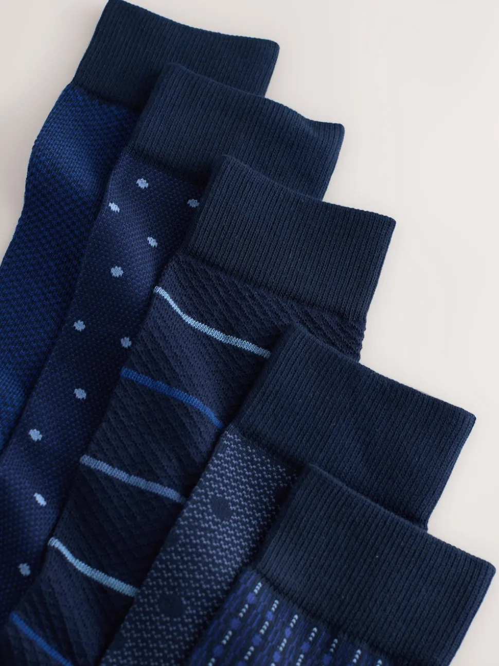 Navy Blues Pattern Smart Socks 5 Pack