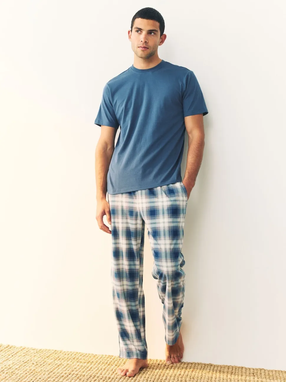 Navy Blue/Stone Motionflex Cosy Pyjamas Set 2 Pack