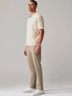 Navy Blue/Stone Slim Fit Stretch Chino Trousers 2 Pack