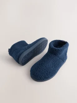Navy Borg Boot Slippers