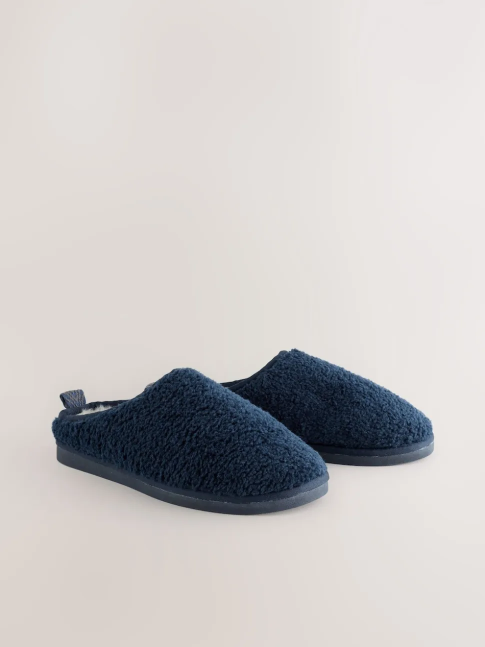 Navy Borg Mule Slippers