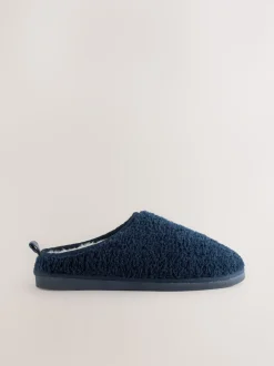 Navy Borg Mule Slippers