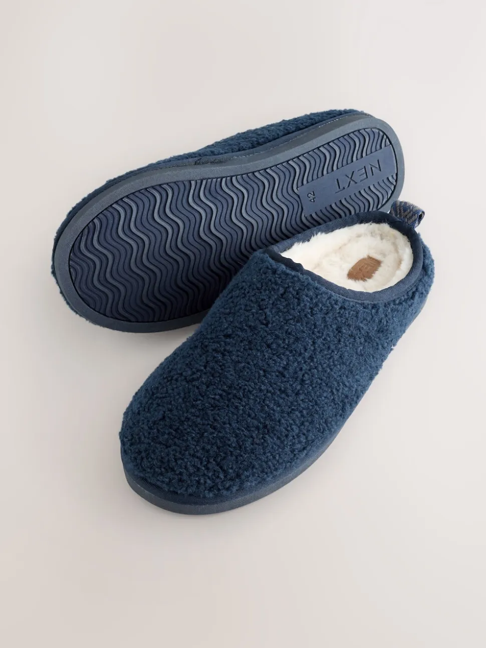 Navy Borg Mule Slippers