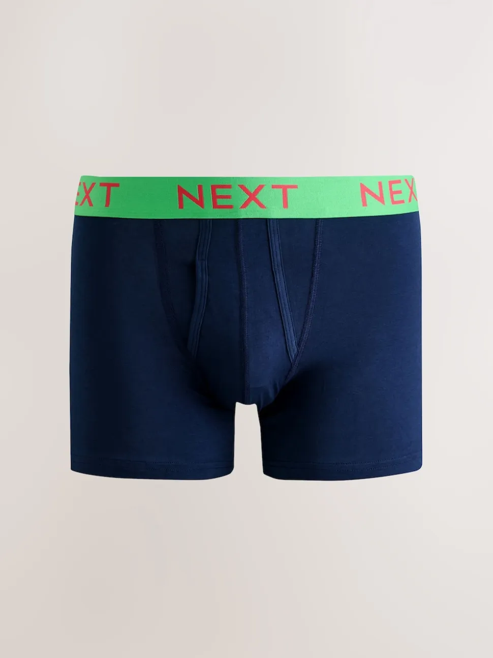 Navy Bright Contrast Colour Waistband A-Front Boxers 10 Pack