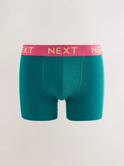 Navy Bright Purple/ Orange Waistbands 10 pack Cotton Rich Trunk Boxers
