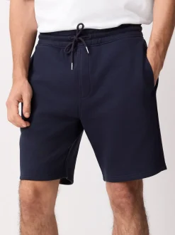 Navy Brushed Jersey Zip Pocket Shorts