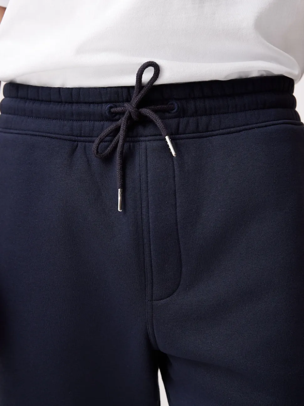Navy Brushed Jersey Zip Pocket Shorts