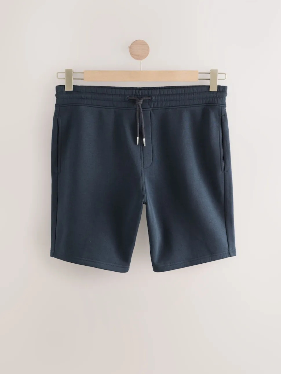 Navy Brushed Jersey Zip Pocket Shorts