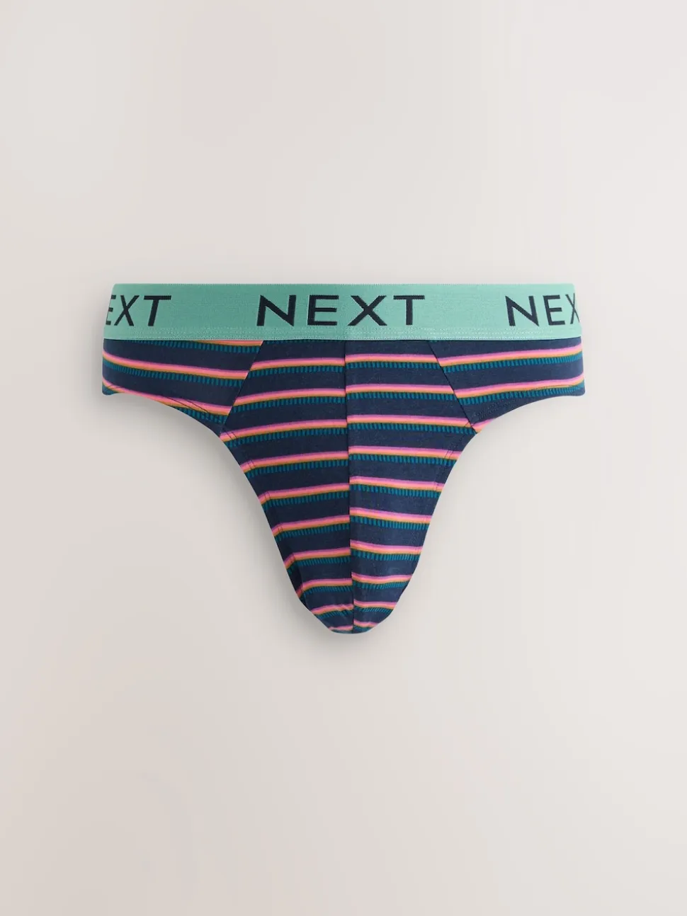 Navy Burgundy Spot Stripe 5 Pack Cotton Rich Briefs