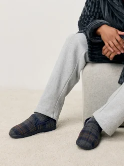 Navy Closed Back Slippers