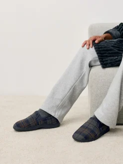 Navy Closed Back Slippers