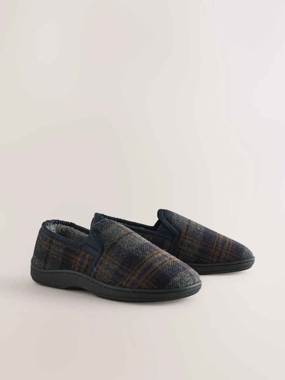 Navy Closed Back Slippers