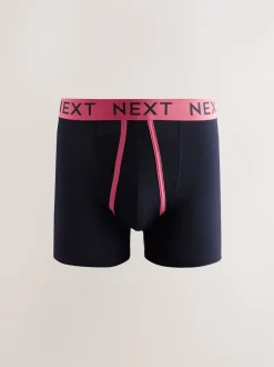Navy Colour Pop Spot Stripe 10 pack A-Front Boxers