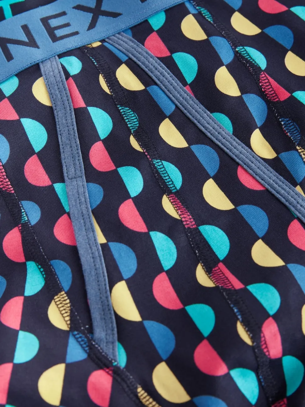 Navy Colour Pop Spot Stripe 10 pack A-Front Boxers