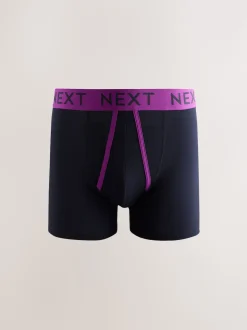 Navy Colour Pop Spot Stripe 10 pack A-Front Boxers