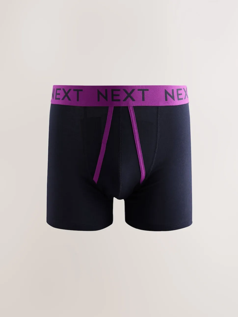 Navy Colour Pop Spot Stripe 10 pack A-Front Boxers