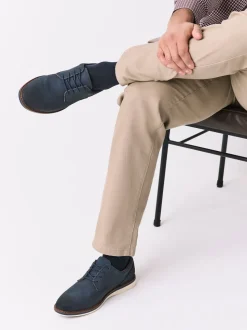 Navy Comfort Wedge Derby Shoes