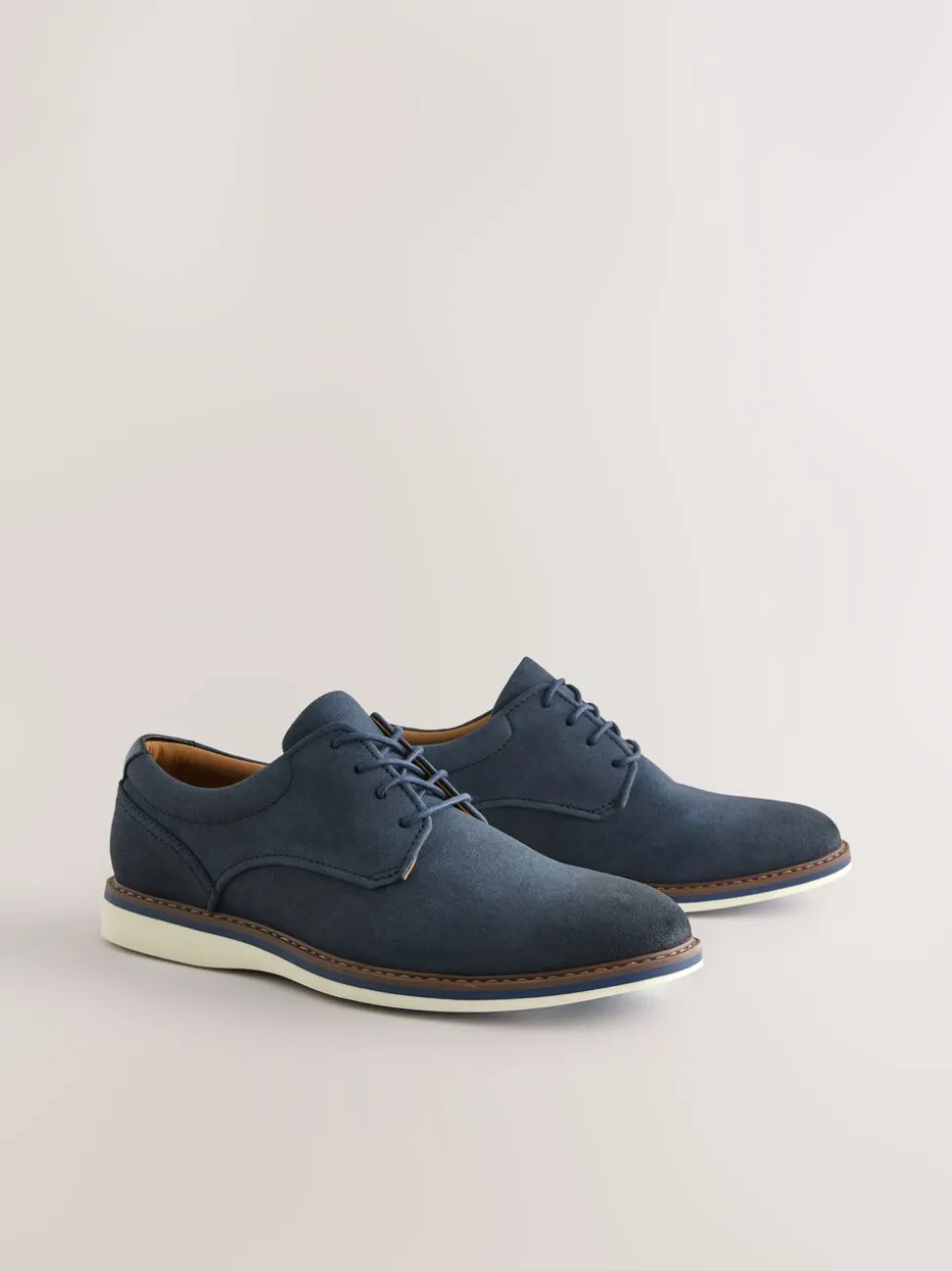 Navy Comfort Wedge Derby Shoes