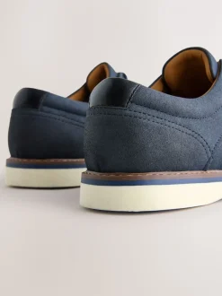 Navy Comfort Wedge Derby Shoes