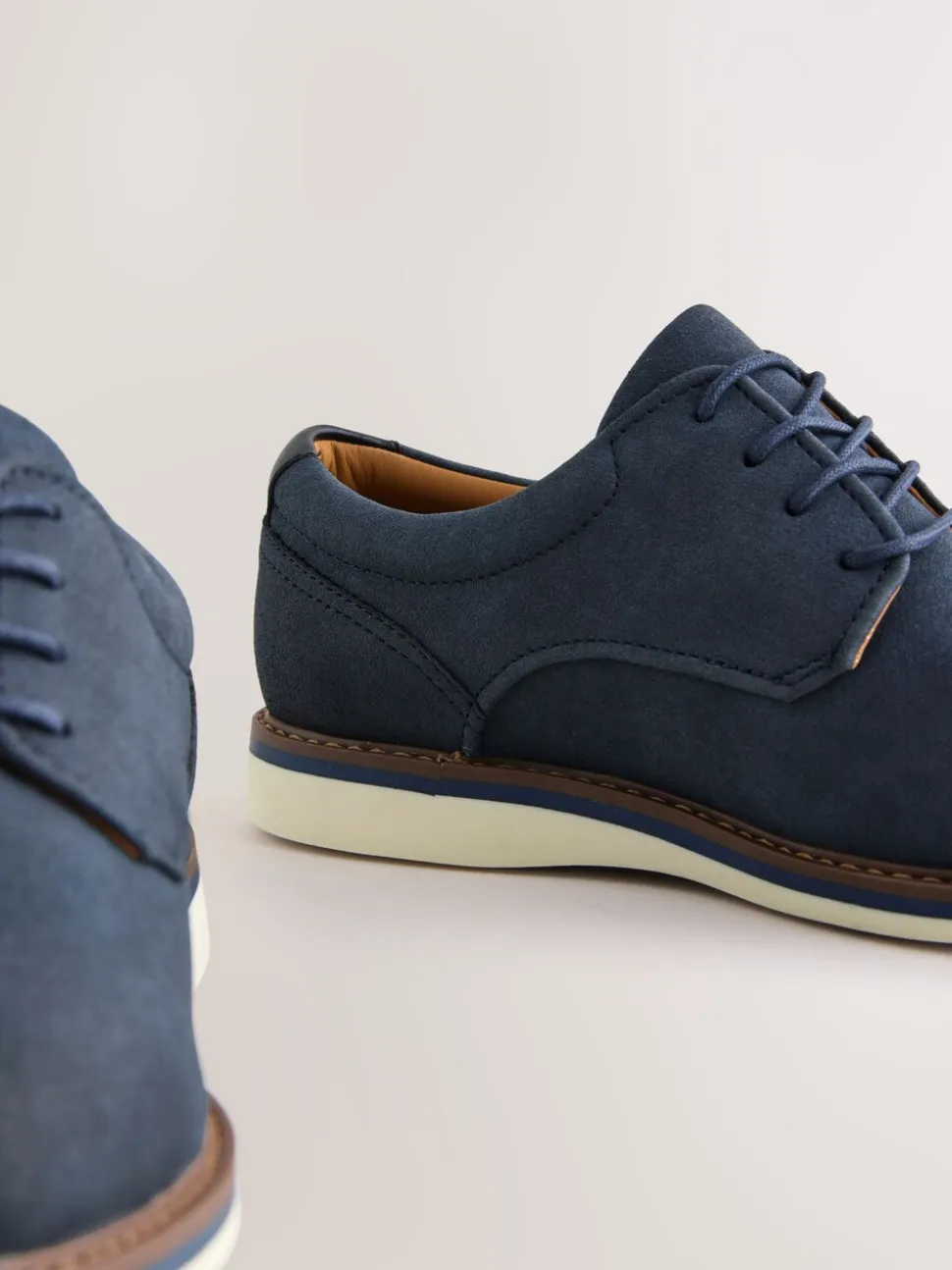 Navy Comfort Wedge Derby Shoes