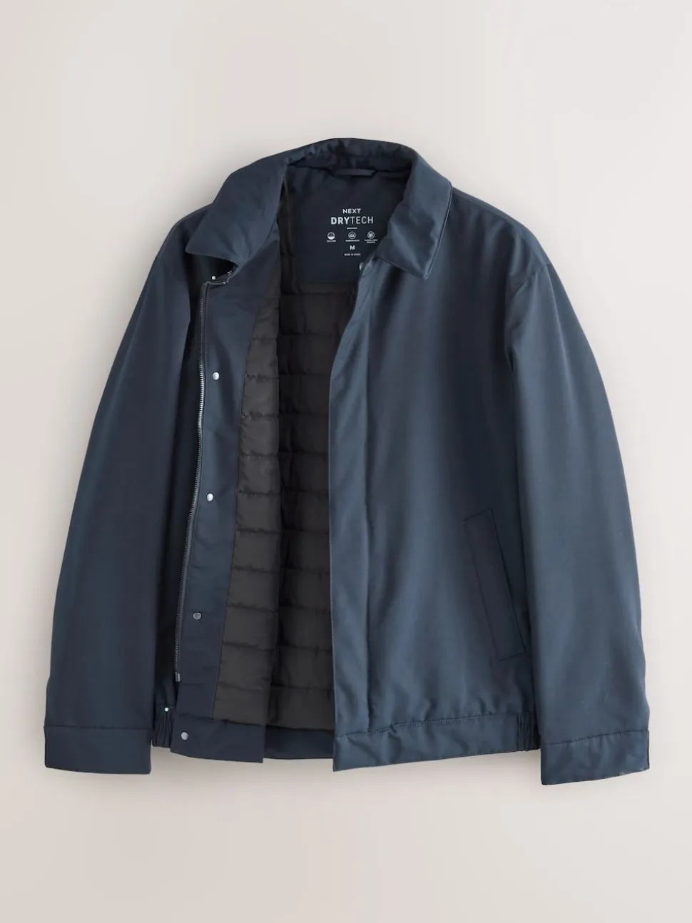 Navy Drytech Quilted Shower Resistant Jacket