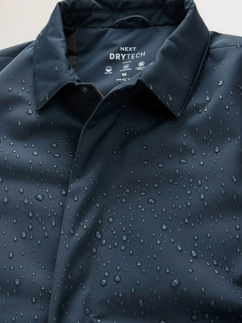 Navy Drytech Quilted Shower Resistant Jacket