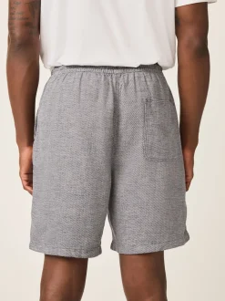 Navy Linen Blend Elasticated Waist Shorts