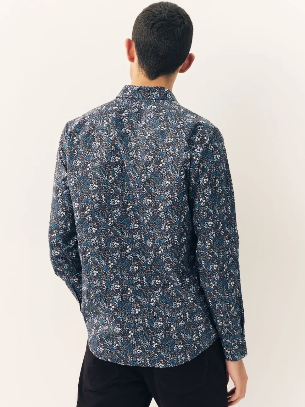 Navy Meadow Floral Regular Fit Long Sleeve Print Shirt