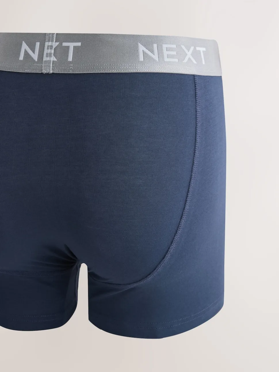Navy Metallic Waistband Cotton Rich Trunk Boxers 10 Pack