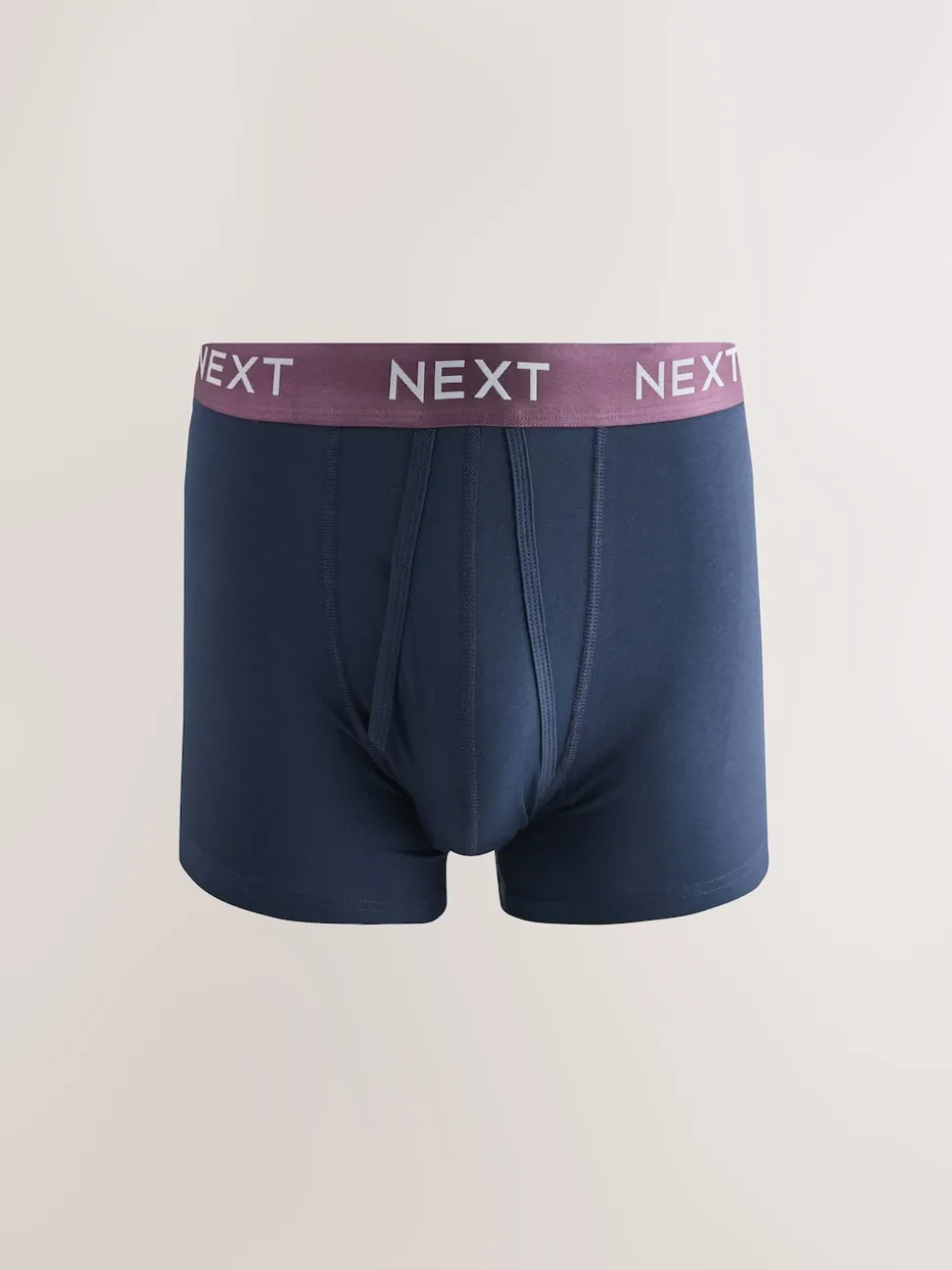 Navy Metallic Waistband Cotton Rich Trunk Boxers 10 Pack