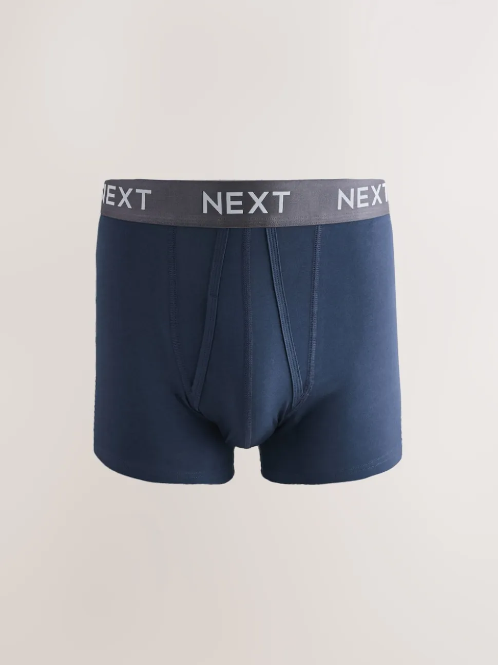 Navy Metallic Waistband Cotton Rich Trunk Boxers 10 Pack