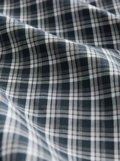 Navy Micro Check Regular Fit Easy Iron Button Down Oxford Shirt