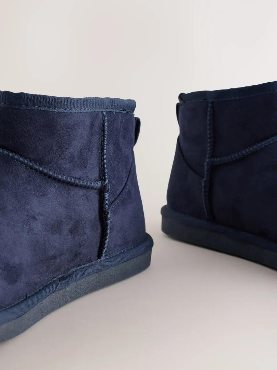 Navy Microsuede Boot Slippers