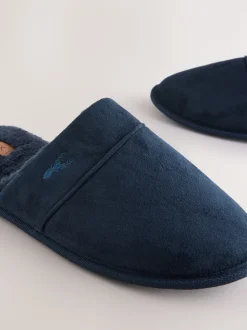 Navy Mule Slippers