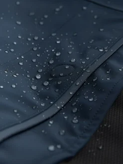 Navy Regular Fit Drytech Waterproof Hooded Coat with Taped Seams