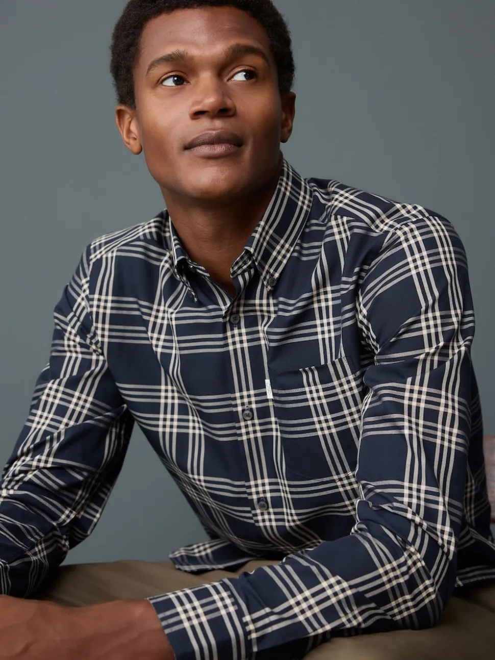 Navy Regular Fit Easy Iron Button Down Oxford Shirt