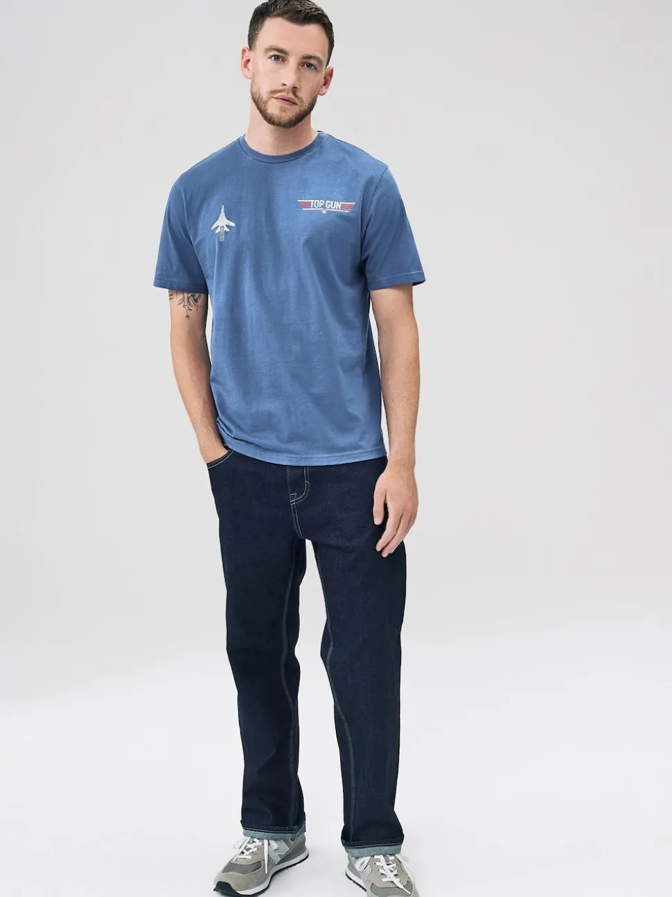 Navy Regular Fit Regular Fit Top Gun License T-Shirt