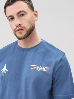 Navy Regular Fit Regular Fit Top Gun License T-Shirt