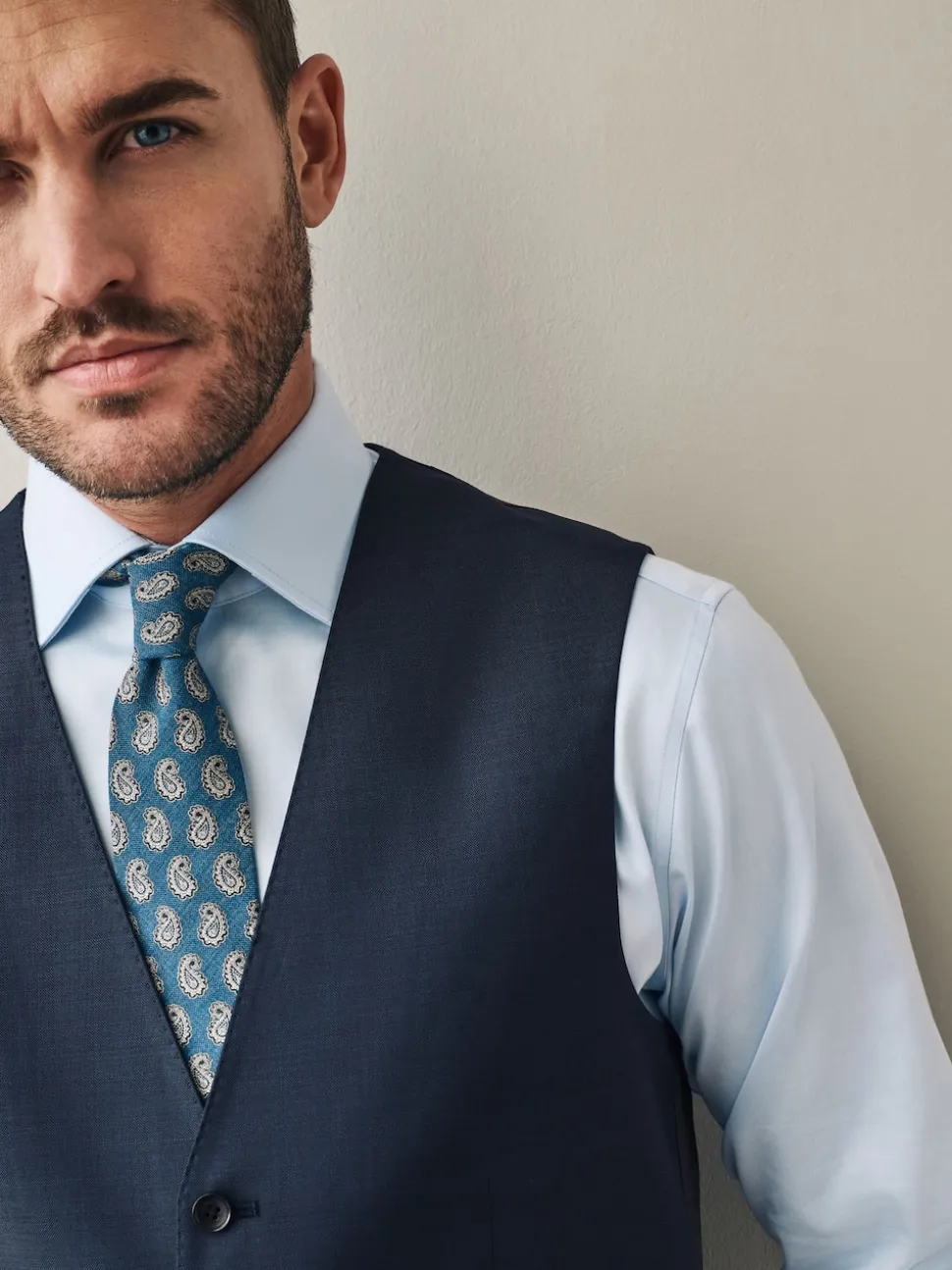 Navy Signature Cerutti !00% Italian Wool Suit Waistcoat