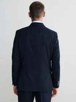Navy Signature Stripe Empire Mills British 100% Wool Suit Jacket