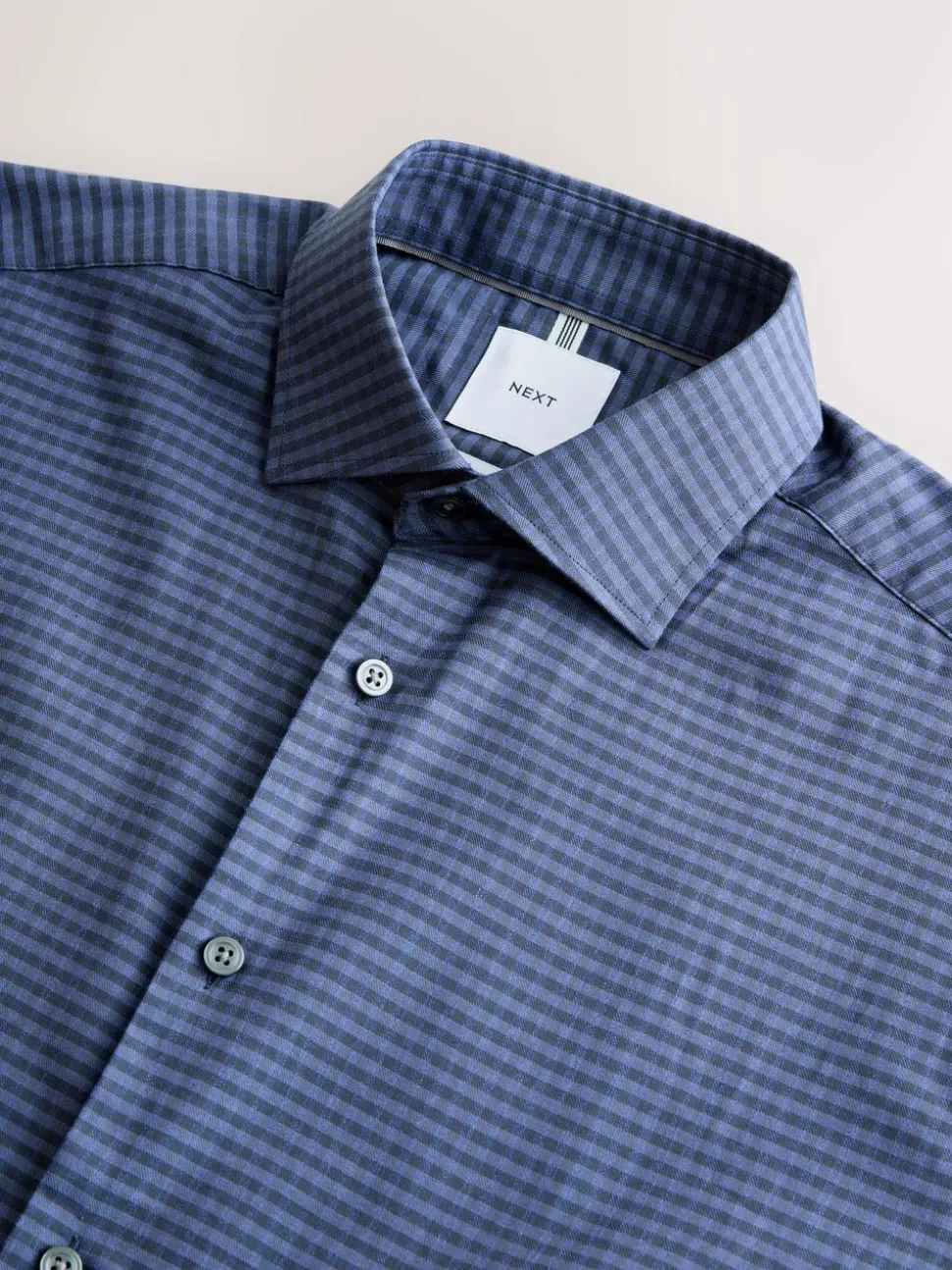 Navy Slim Fit Cotton Stretch Long Sleeve Formal Shirt